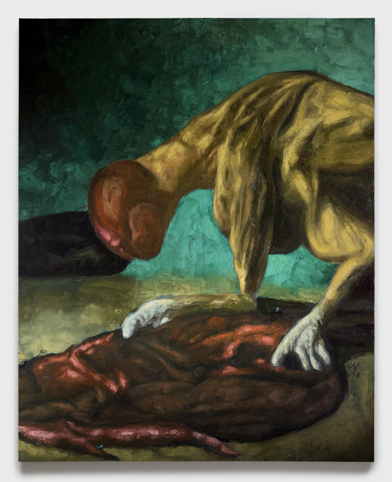 Ciro MacCord's oil paint canvas depicting a metamorphic entity