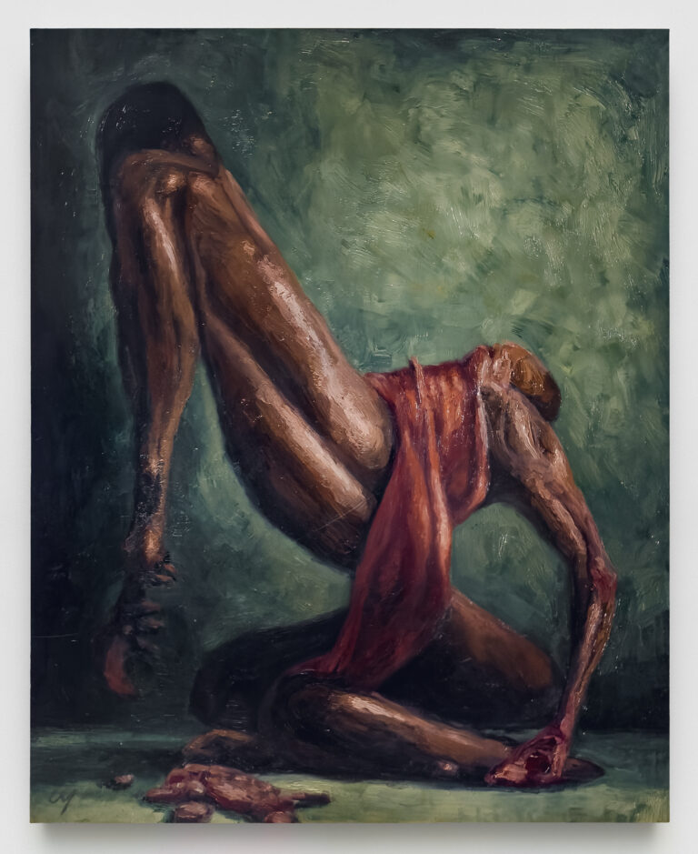 Ciro MacCord's oil paint canvas depicting a metamorphic entity