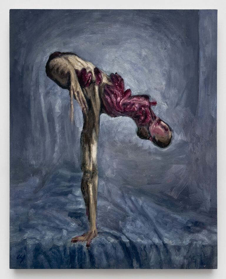 Ciro MacCord's oil paint canvas depicting a metamorphic entity